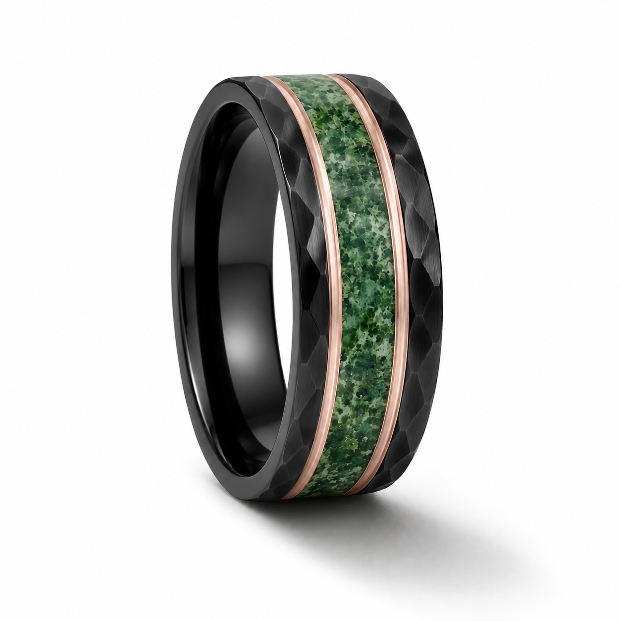Steve Green Moss Agate Men's Band Silver