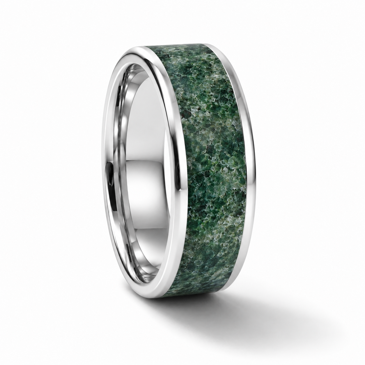 Paul Green Moss Agate Men's Band Sterling Silver
