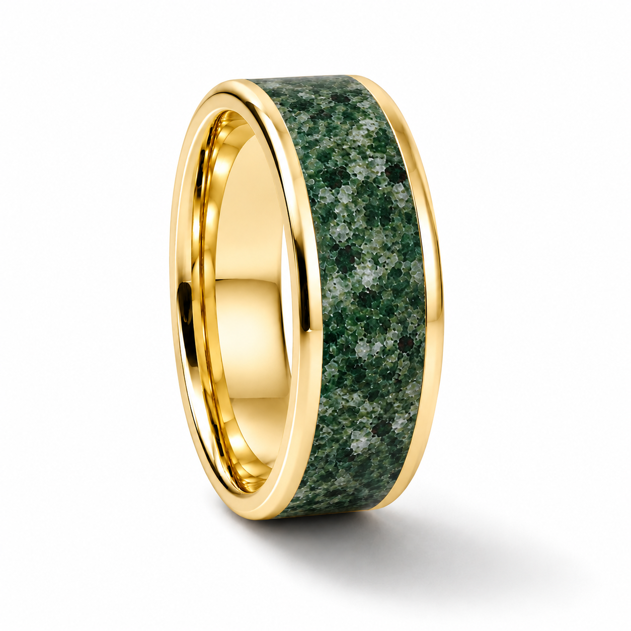 Paul Green Moss Agate Men's Band Gold