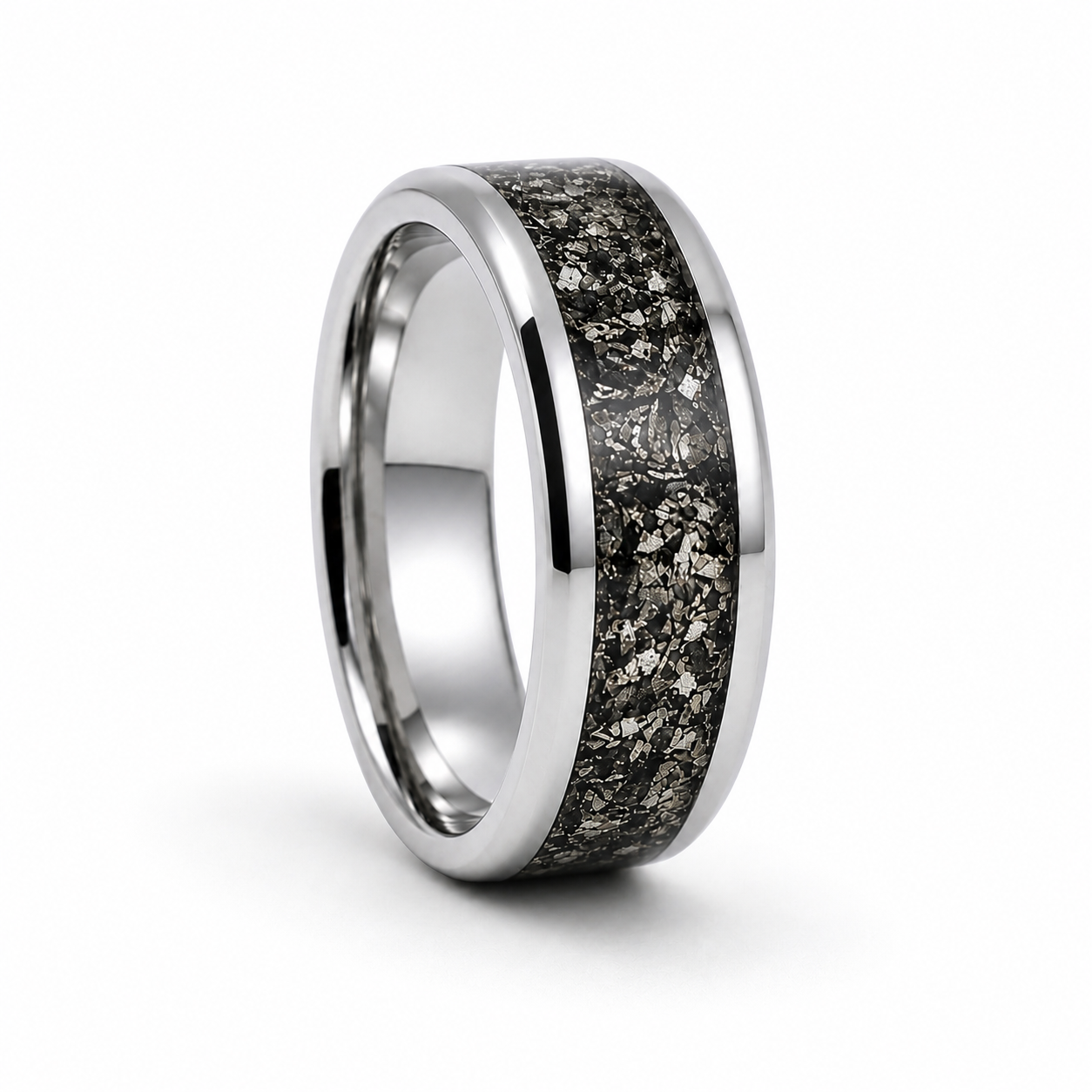 Jonah Salt and Pepper Diamond Band 8mm