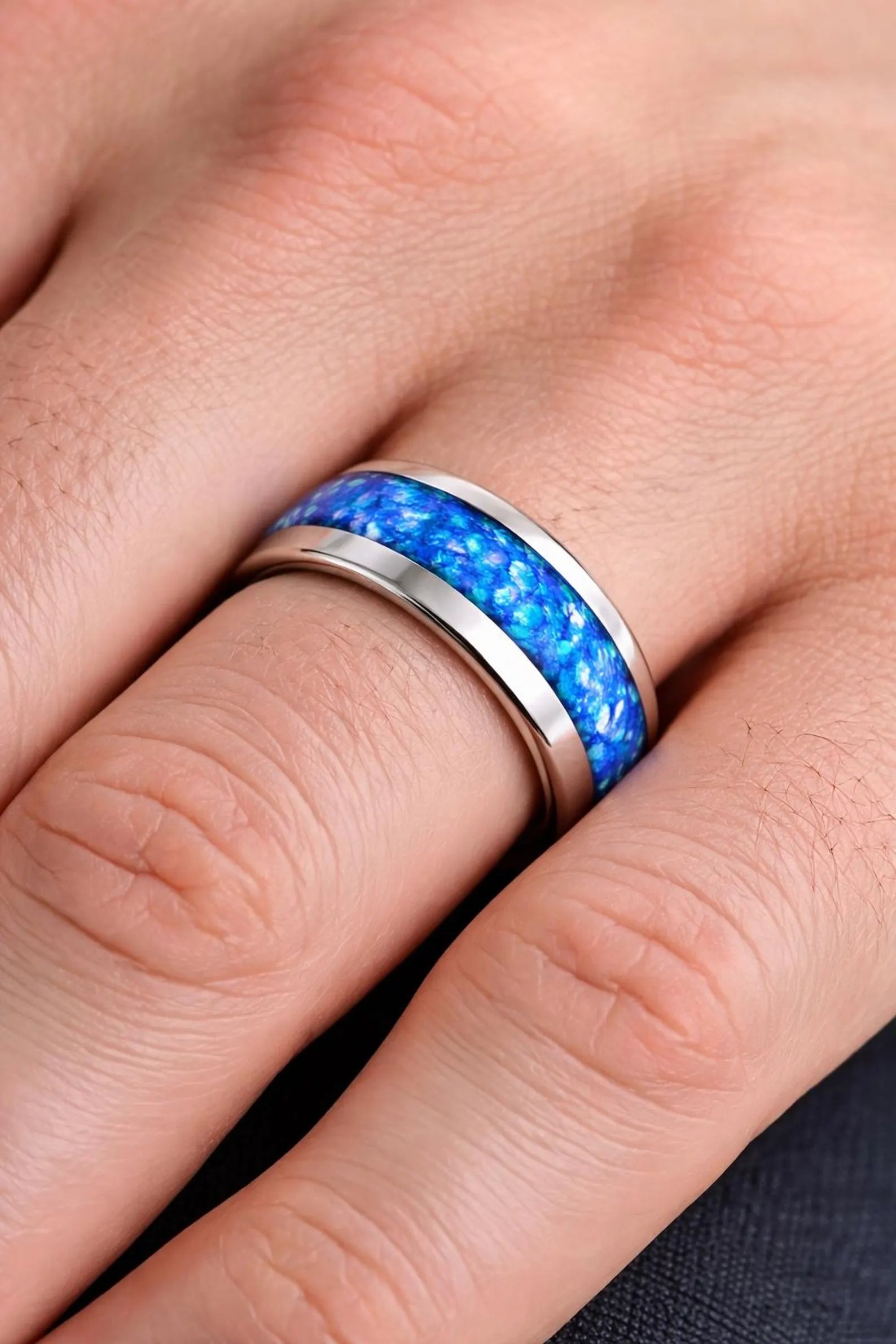 Sam Nebula Men's Wedding Band