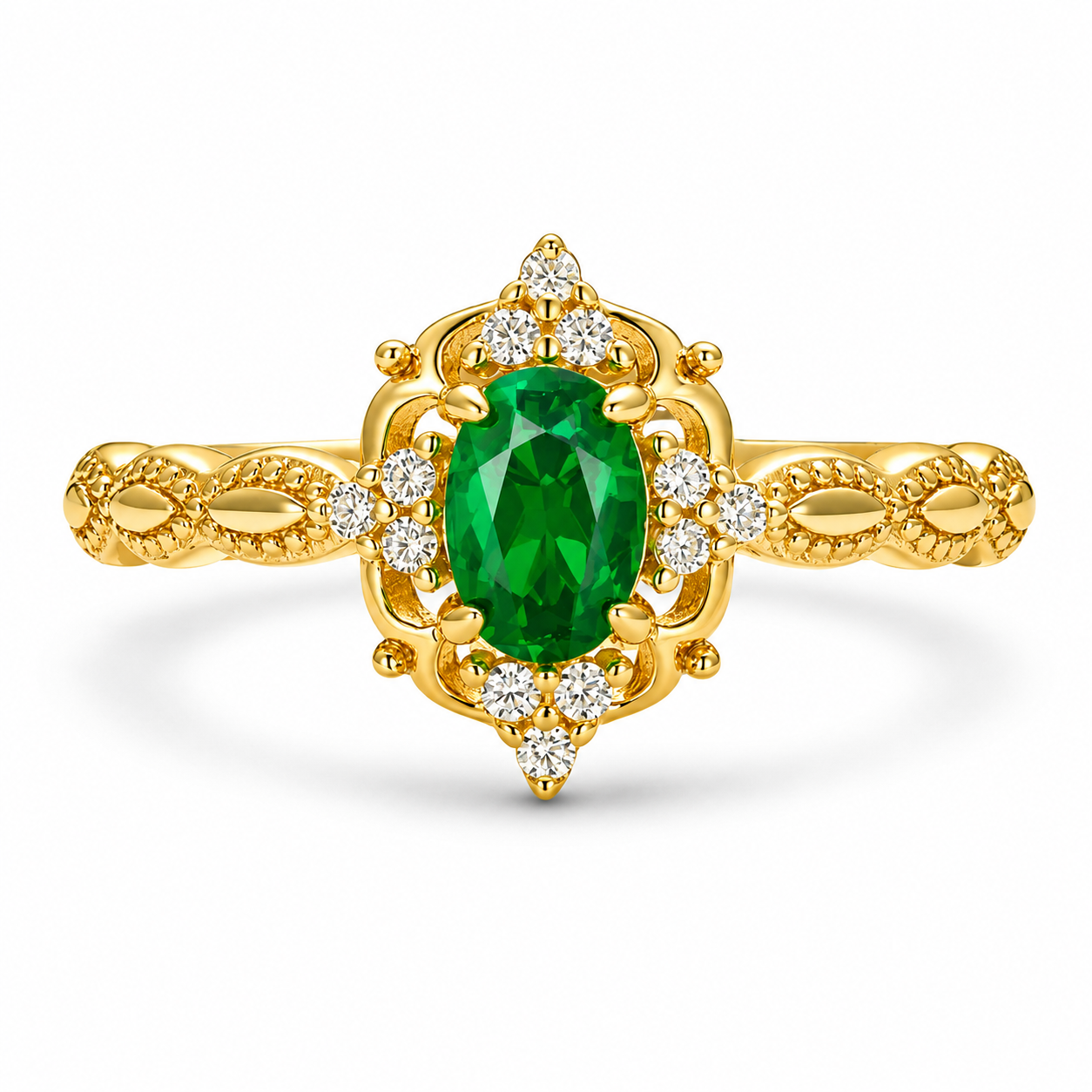 Fia Emerald Ring Sterling Silver