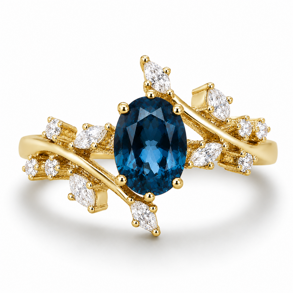 Bella London Blue Topaz Ring Set by Kherish