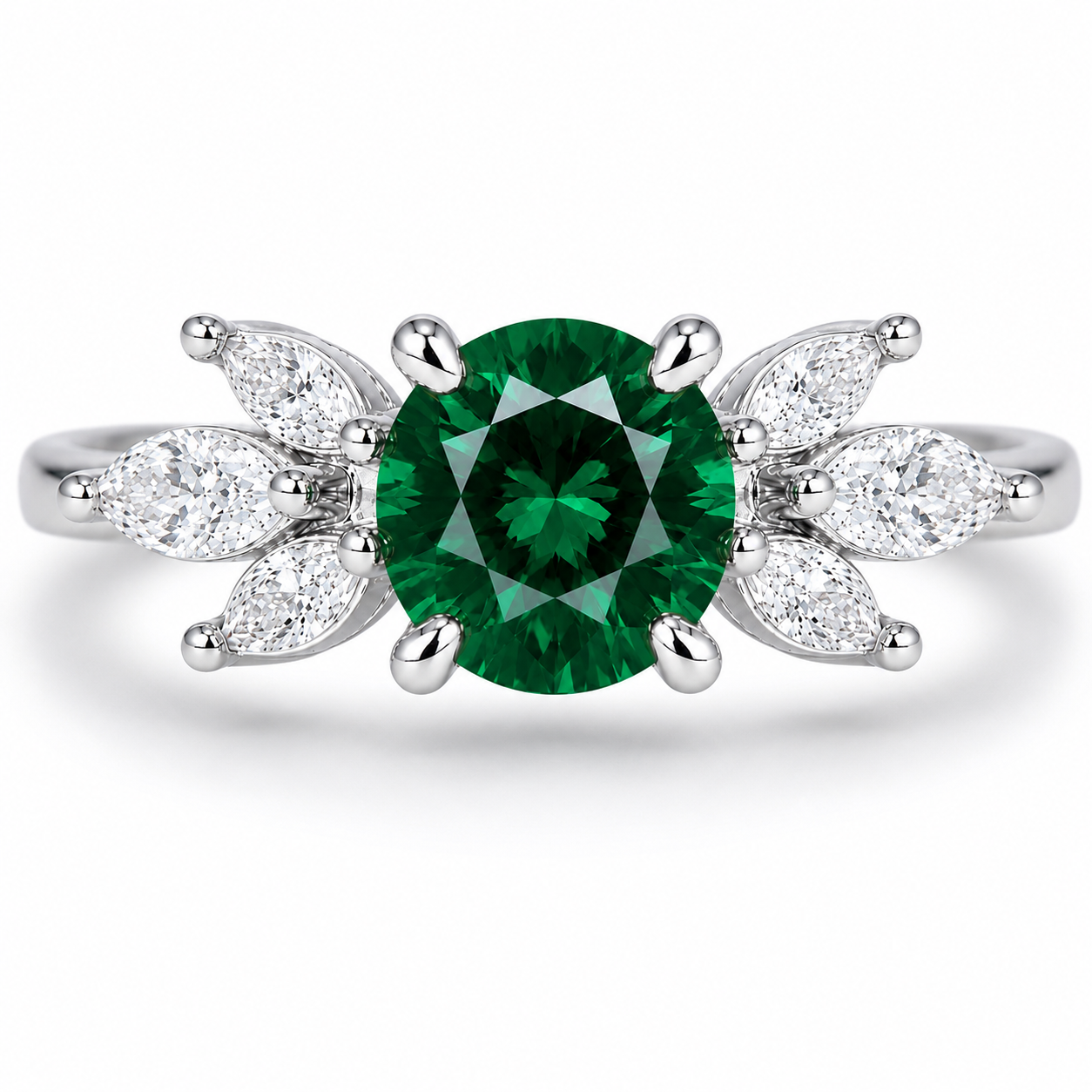 Ada Emerald Ring Sterling Silver