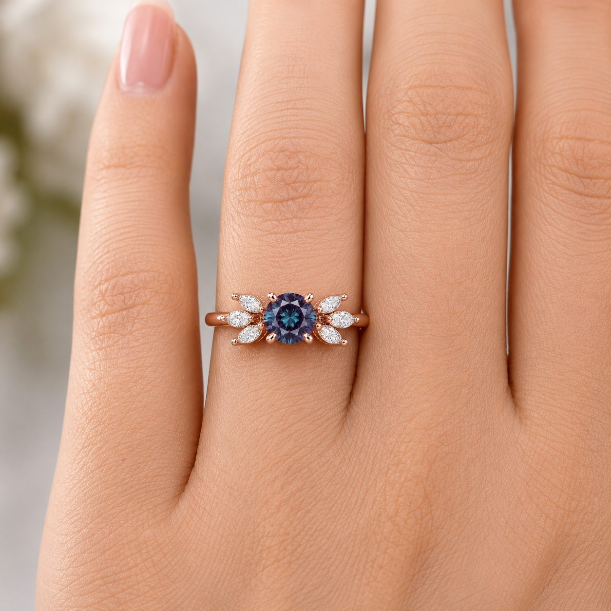 Ada Gemstone Ring Rose Gold