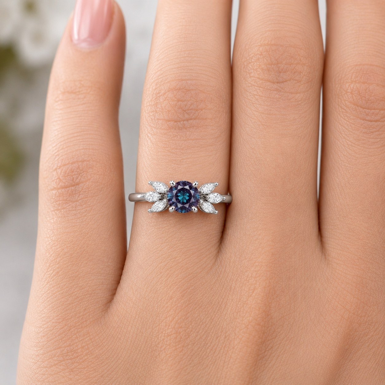 Ada Emerald Ring Sterling Silver