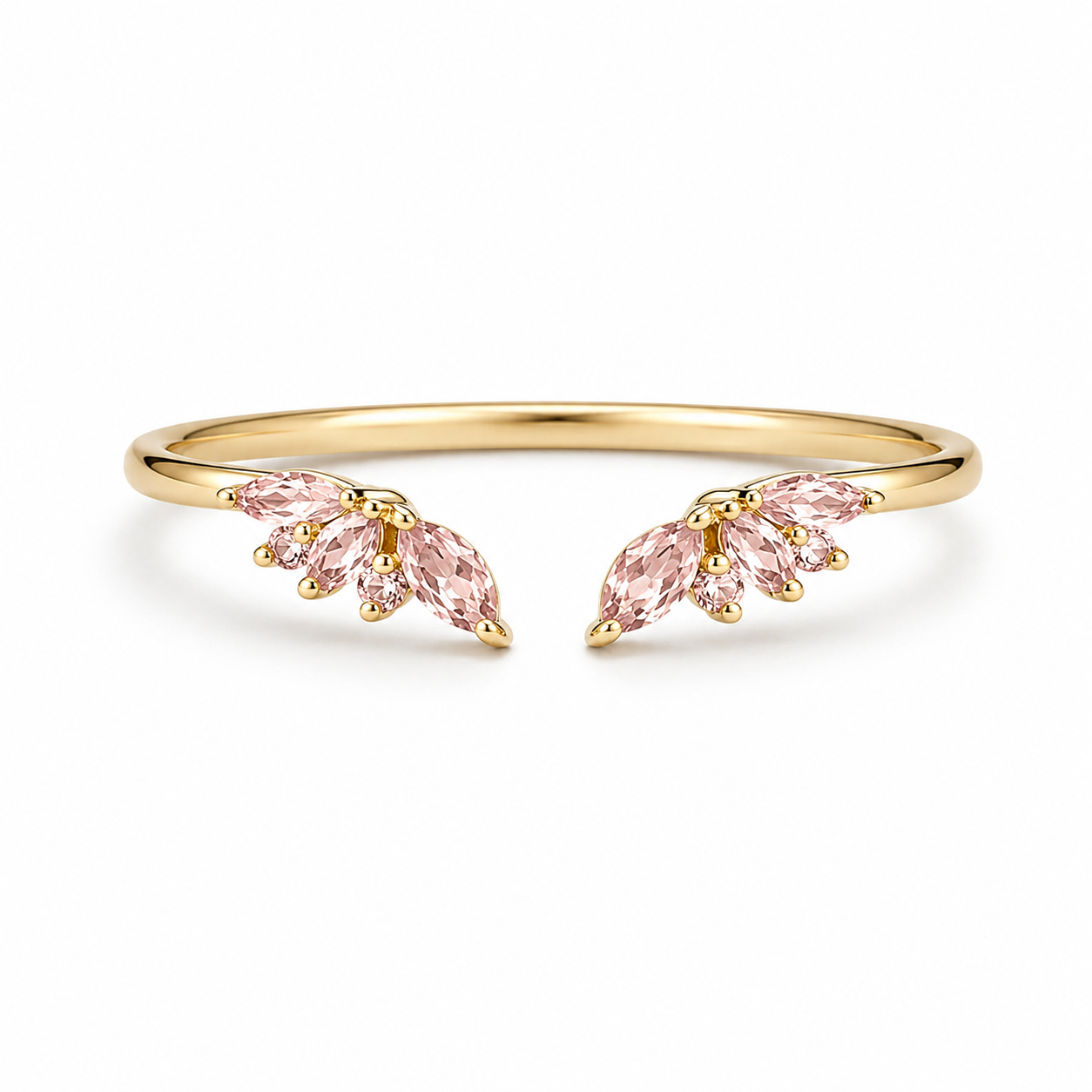 Hye Open Morganite Stacking Band Gold