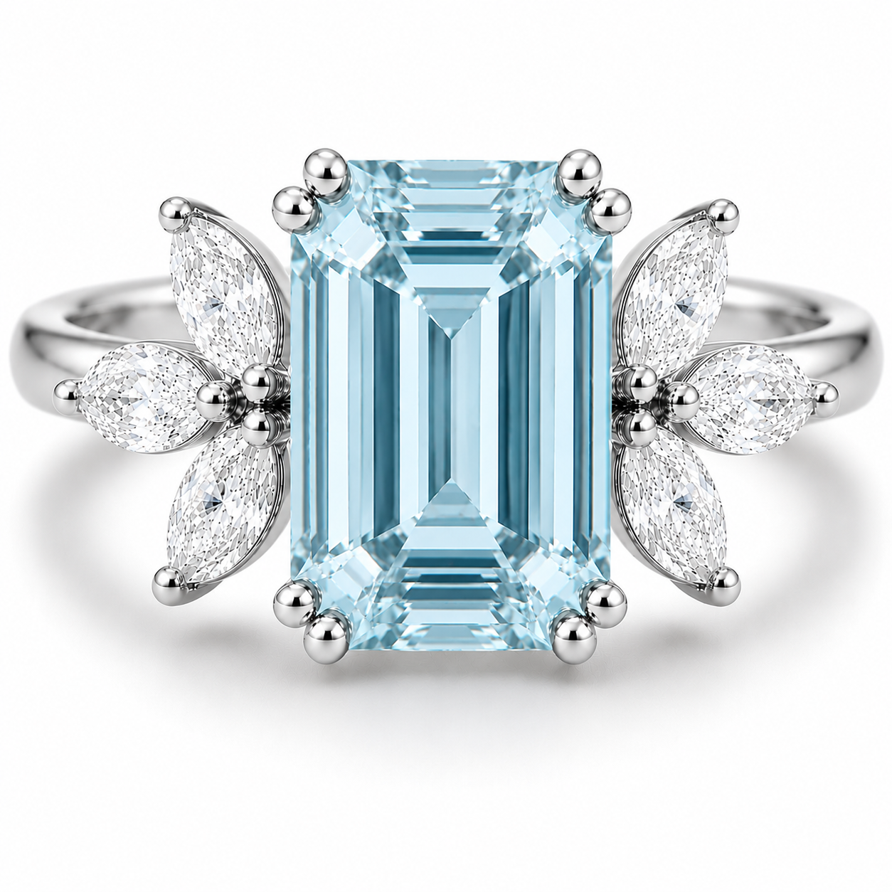Ivy Aquamarine Ring Sterling Silver
