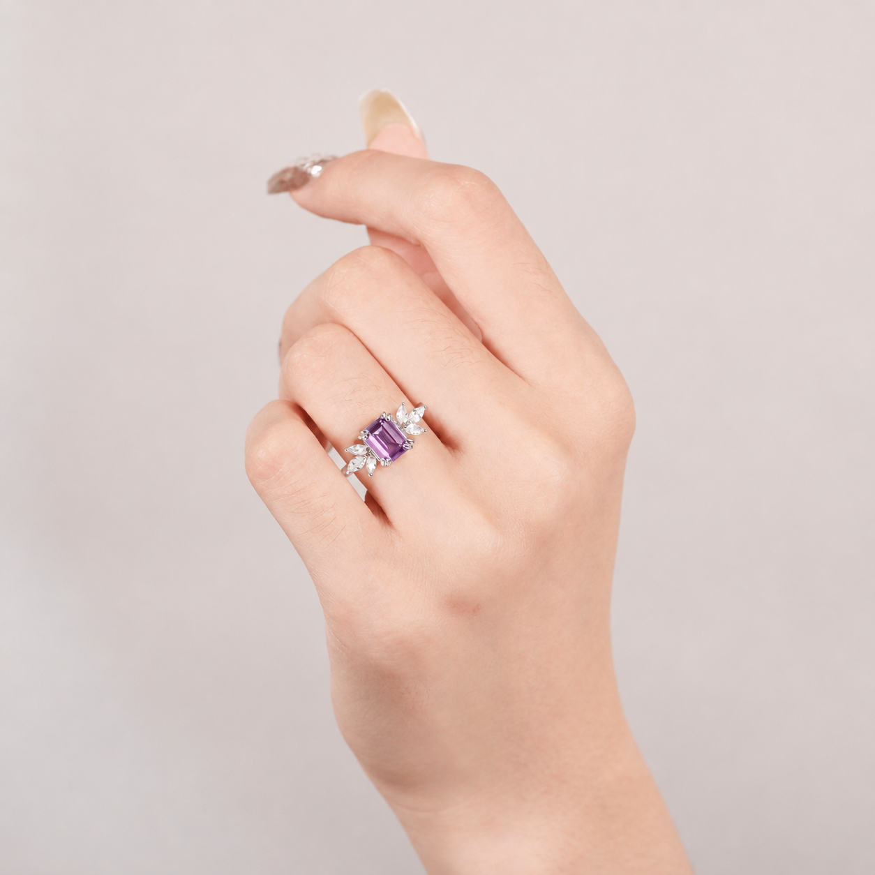 Ivy Amethyst Ring Sterling Silver