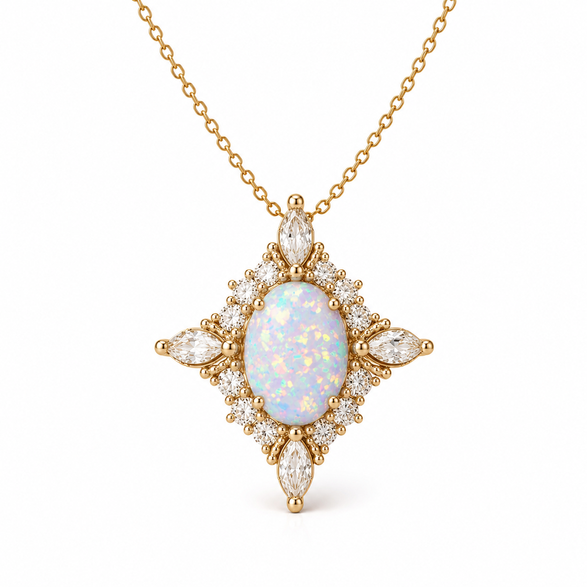 Mia Opal Necklace Gold