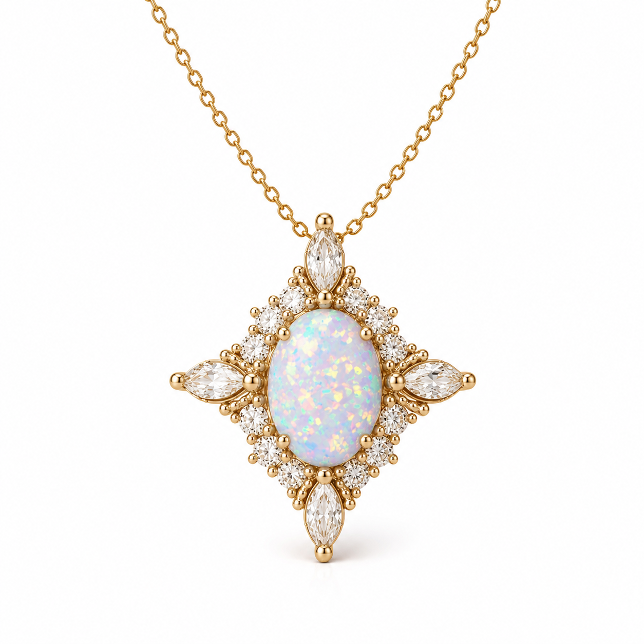 Mia Opal Necklace Gold