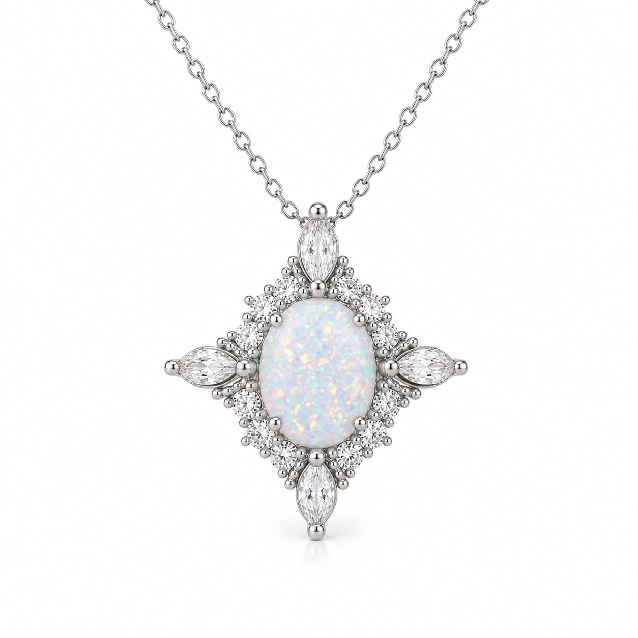 Mia Opal Necklace Sterling Silver