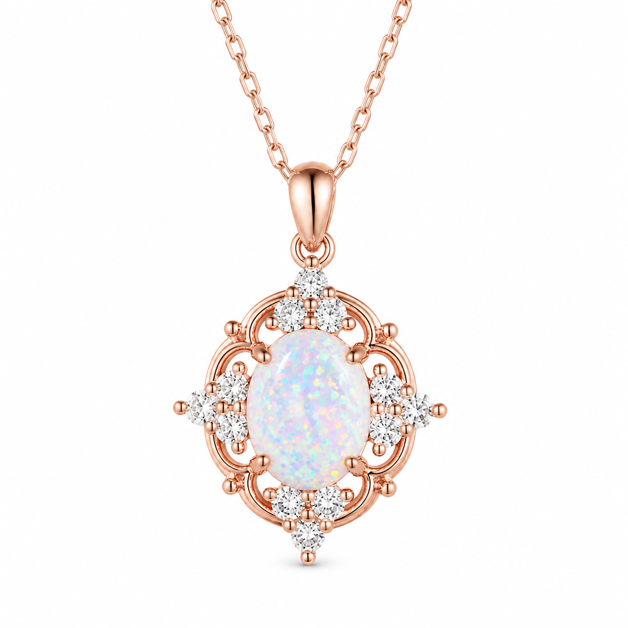 Fia Opal Necklace Sterling Silver