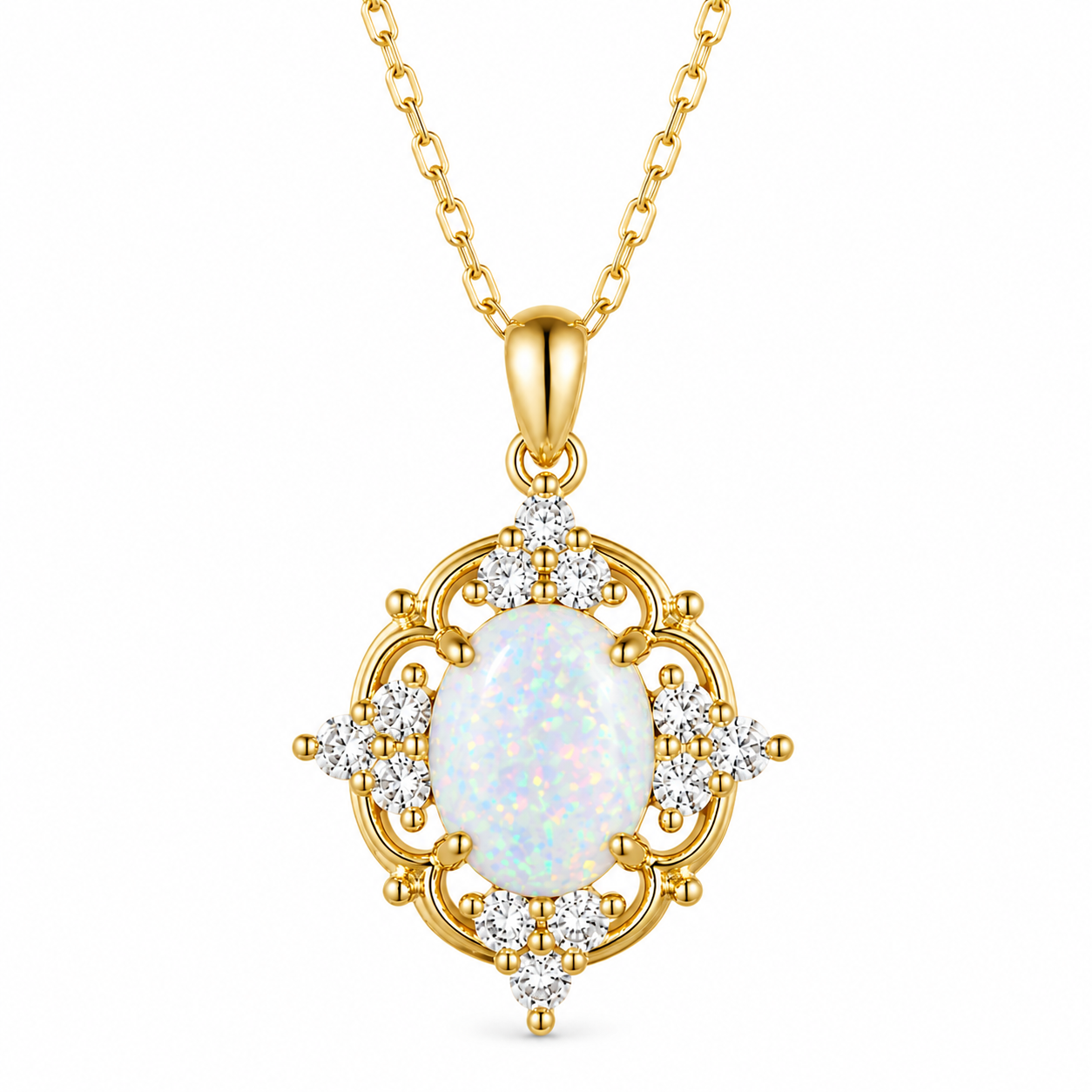Fia Opal Necklace Sterling Silver
