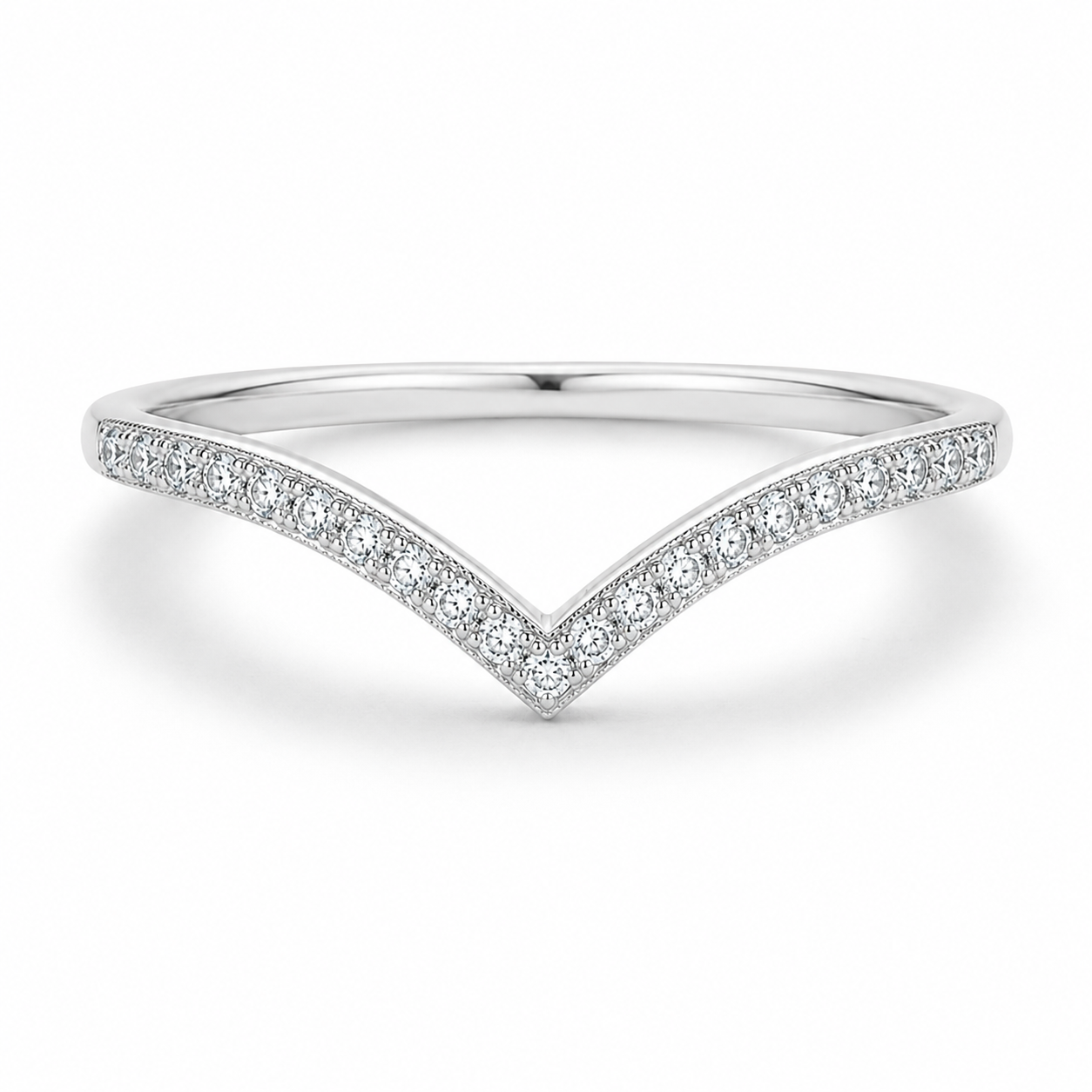 Alicia Curved Gemstone Stacking Band Sterling Silver