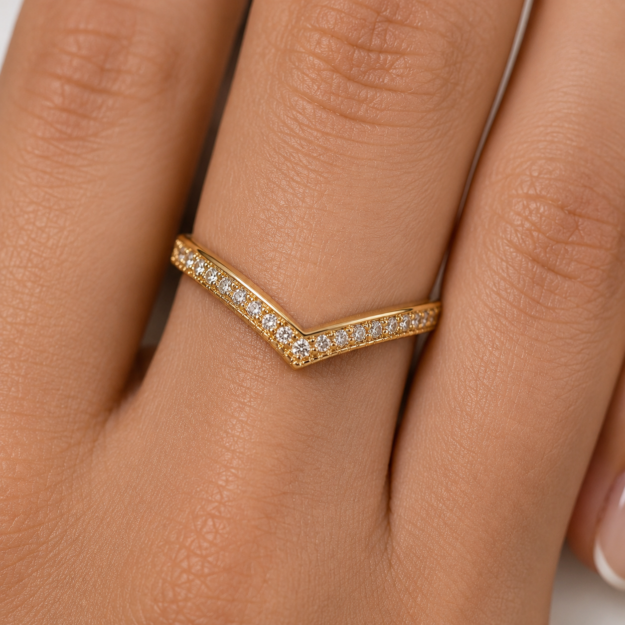 Jenna Curved Gemstone Stacking Band Sterling Silver
