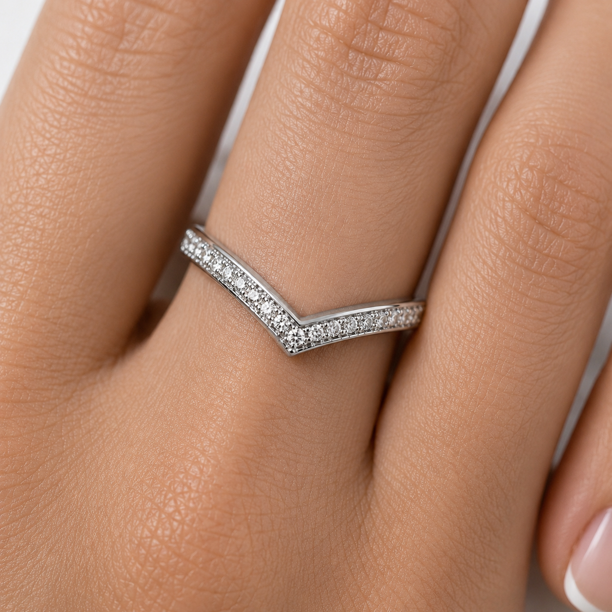 Jenna Curved Gemstone Stacking Band Sterling Silver