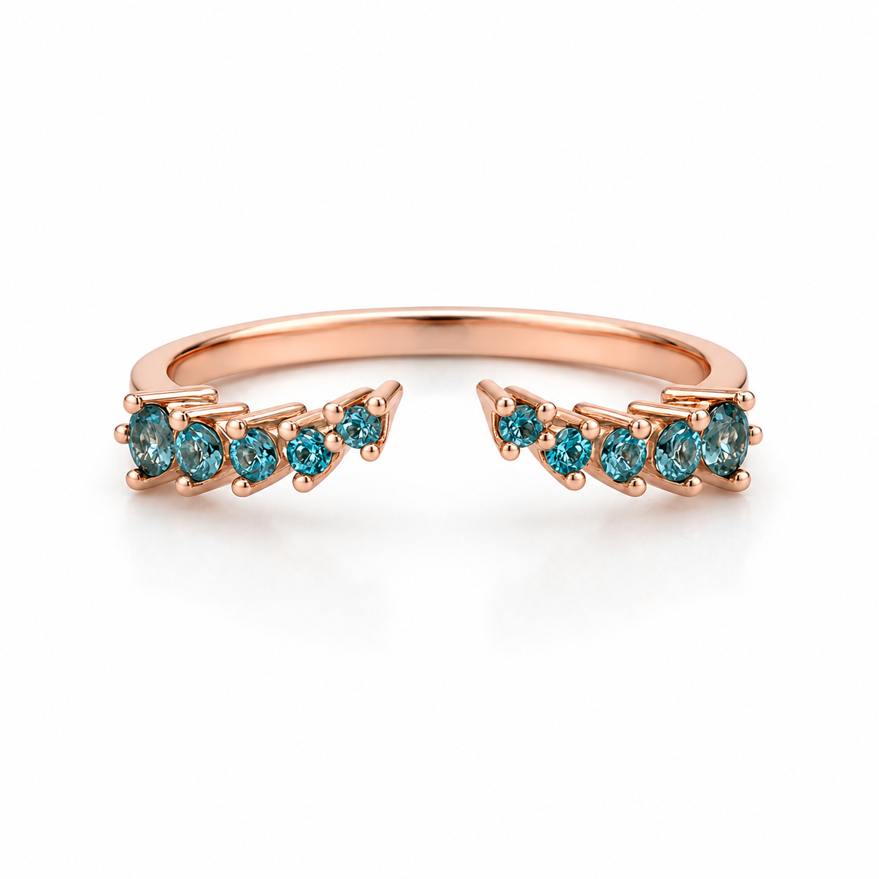 Fie Open London Blue Topaz Stacking Band Rose Gold