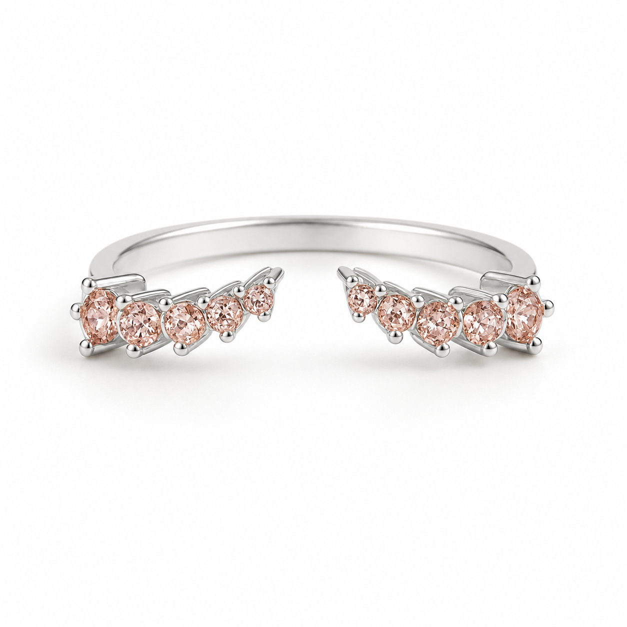 Fie Open Morganite Stacking Band Sterling Silver