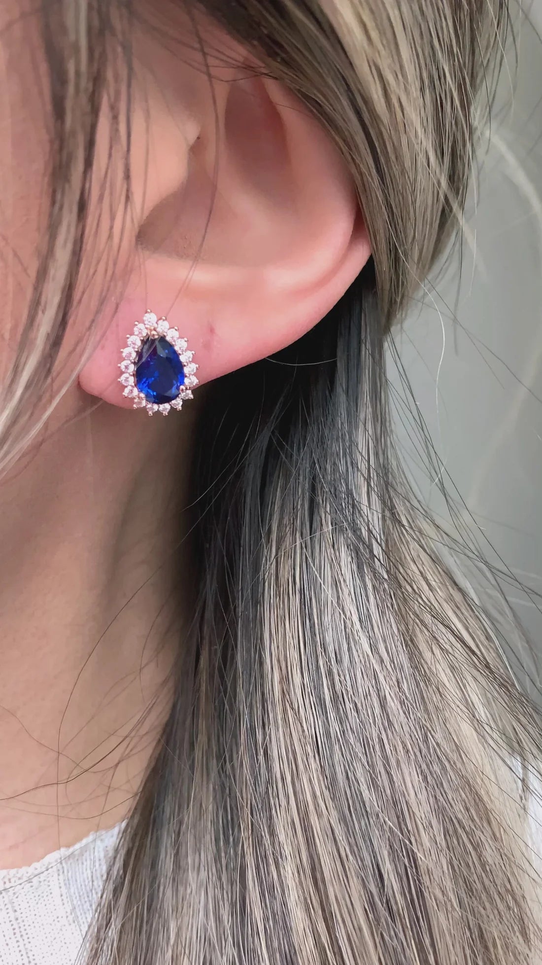 Ina Sapphire Earrings Rose Gold