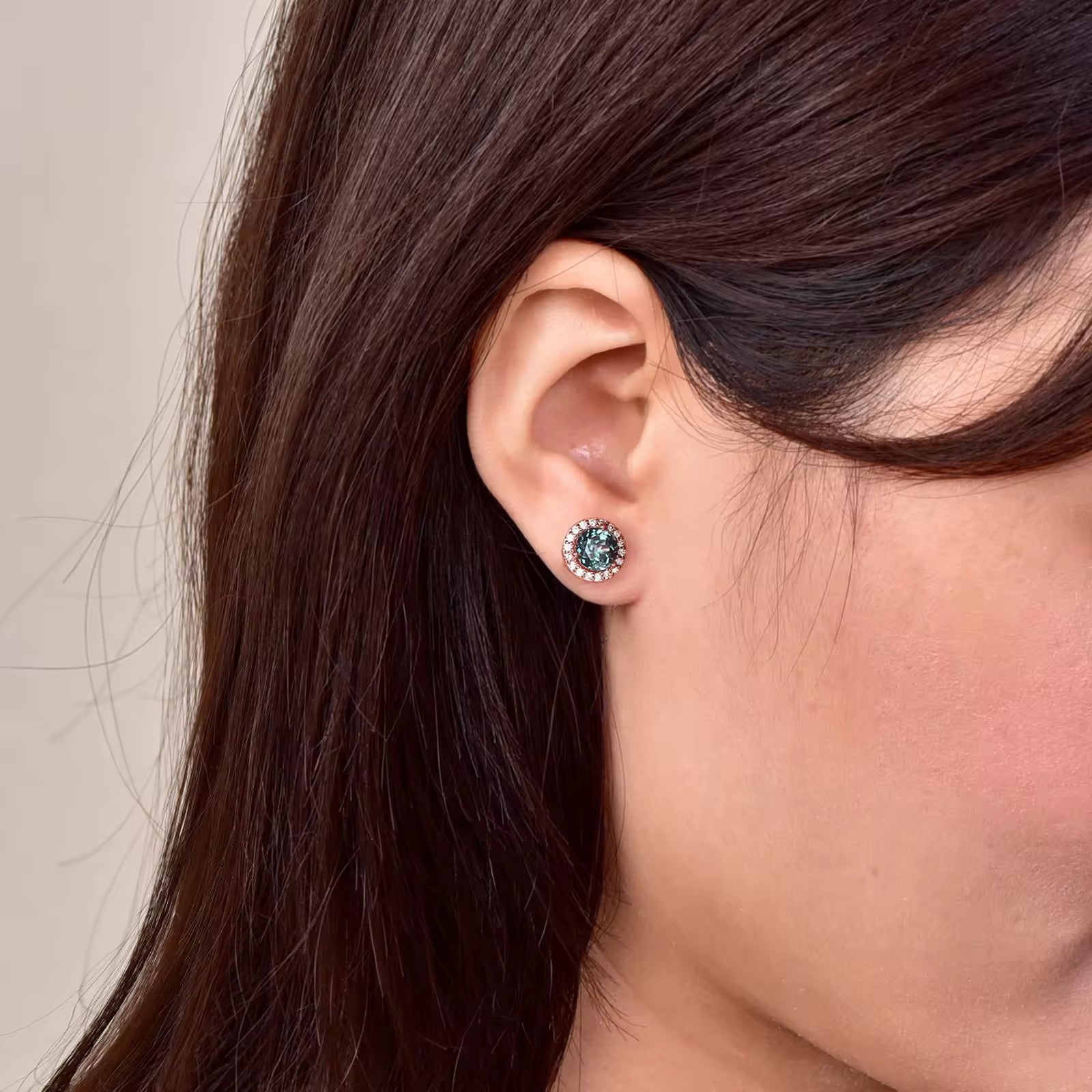 Jia Alexandrite Earrings Rose Gold