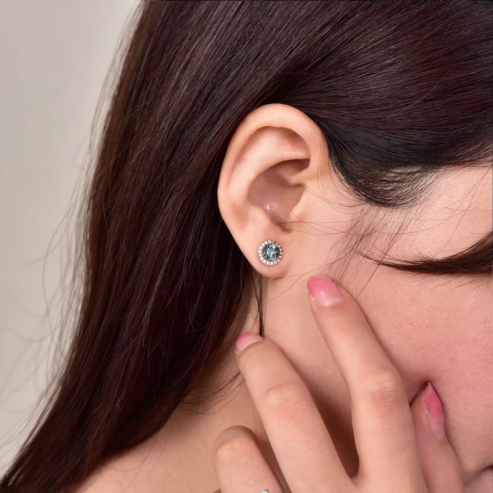 Jia Alexandrite Earrings Rose Gold