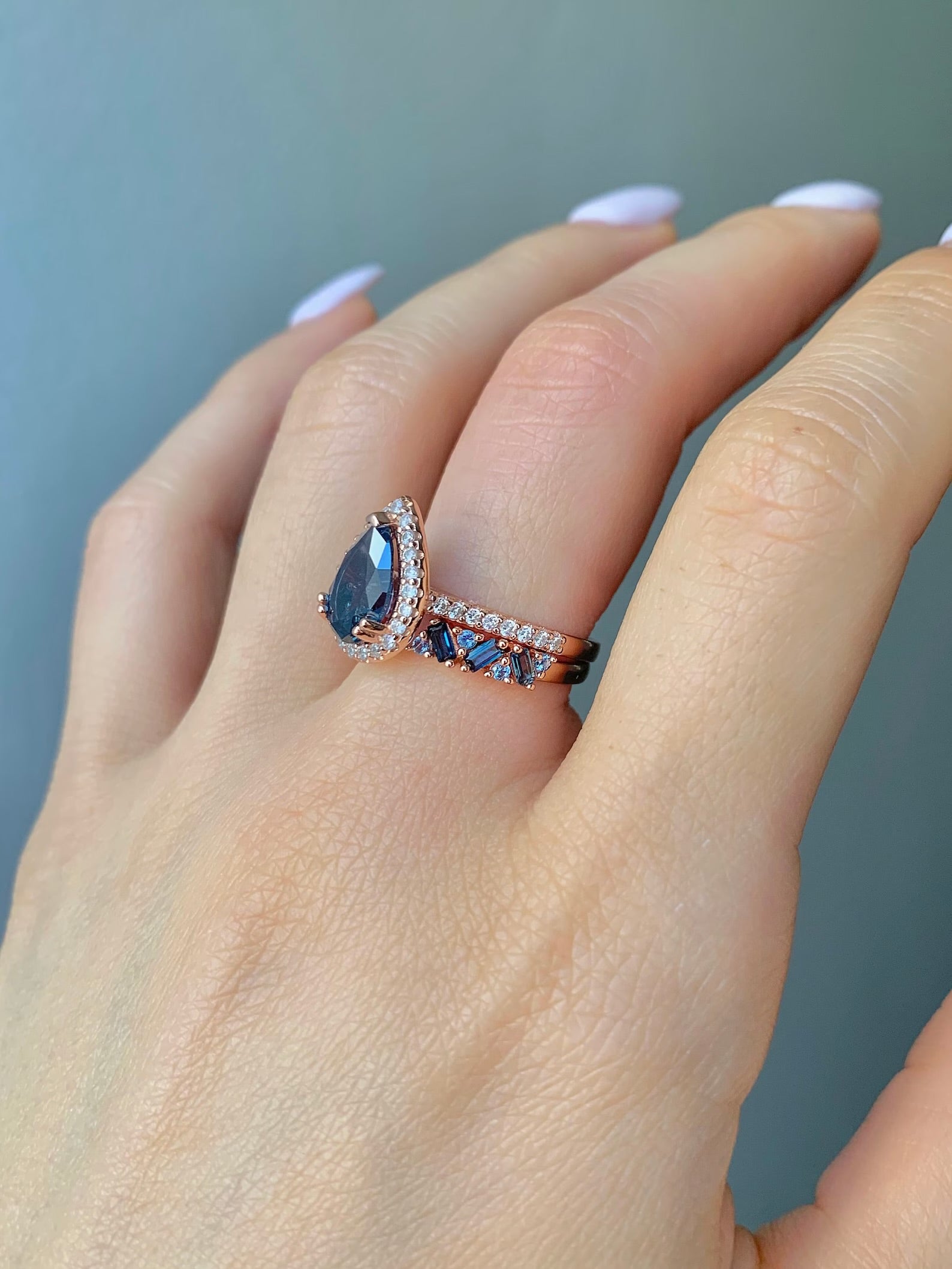 Nia & Jni London Blue Topaz Ring Set