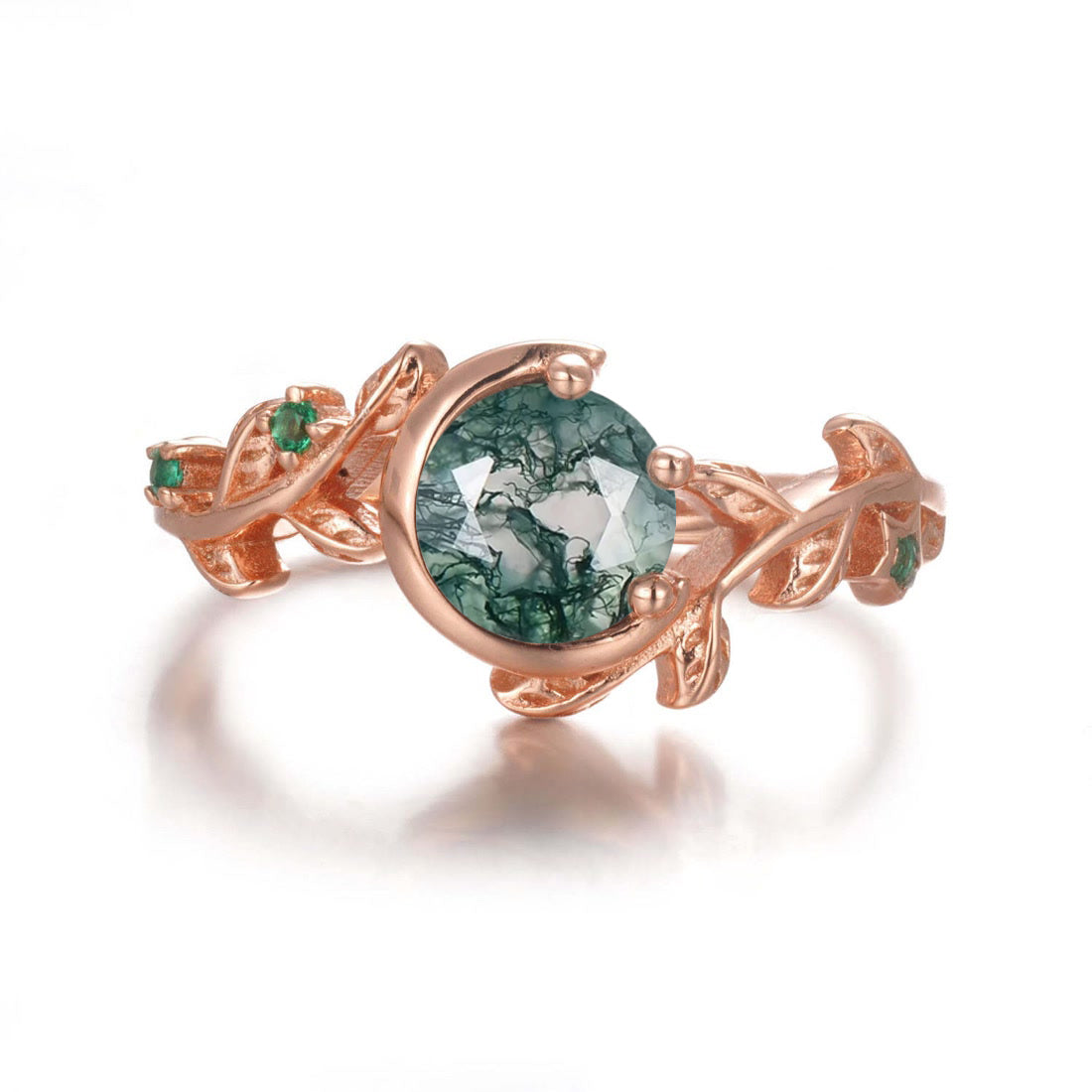 Tanya Moss Agate Quartz Ring Rose Gold