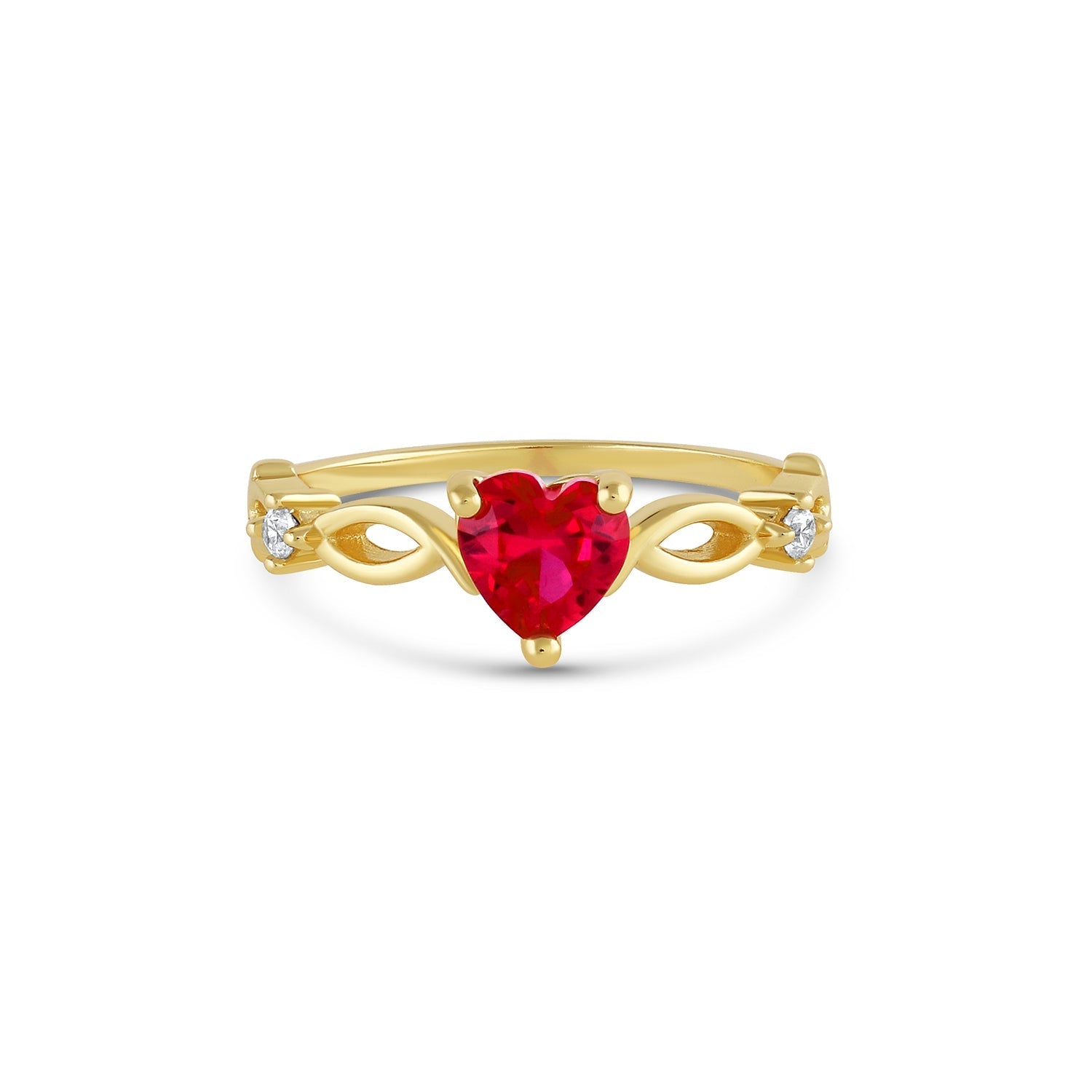 Lei Ruby Heart Ring Sterling Silver