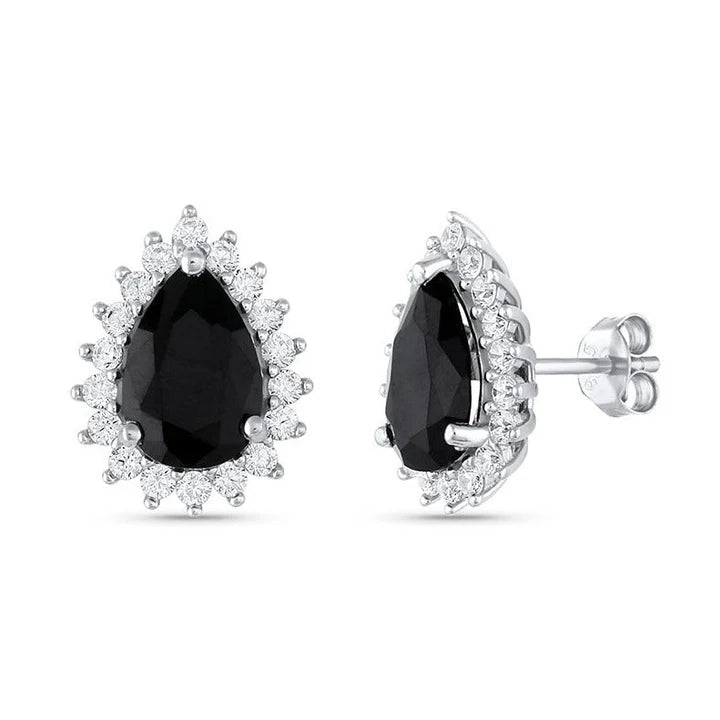 Ina Black Onyx Earrings Sterling Silver