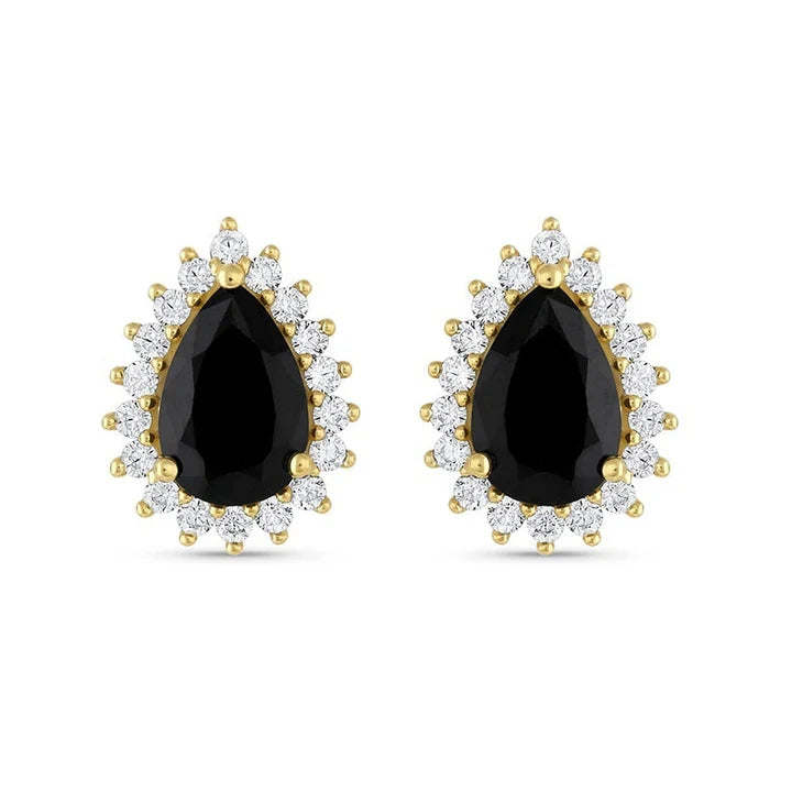 Ina Black Onyx Earrings Gold