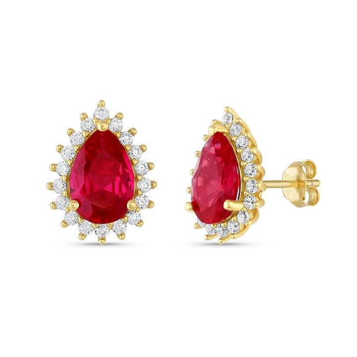 Ina Ruby Earrings Gold
