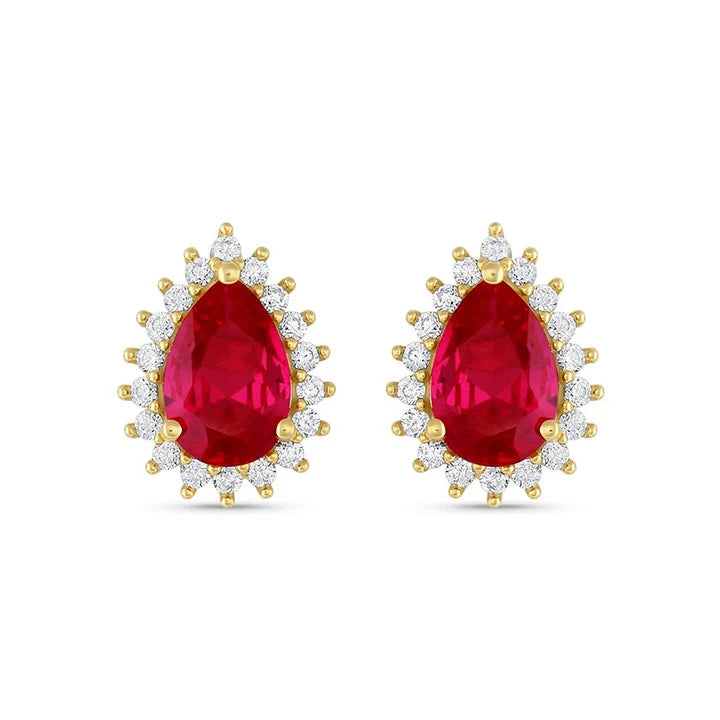 Ina Ruby Earrings Sterling Silver