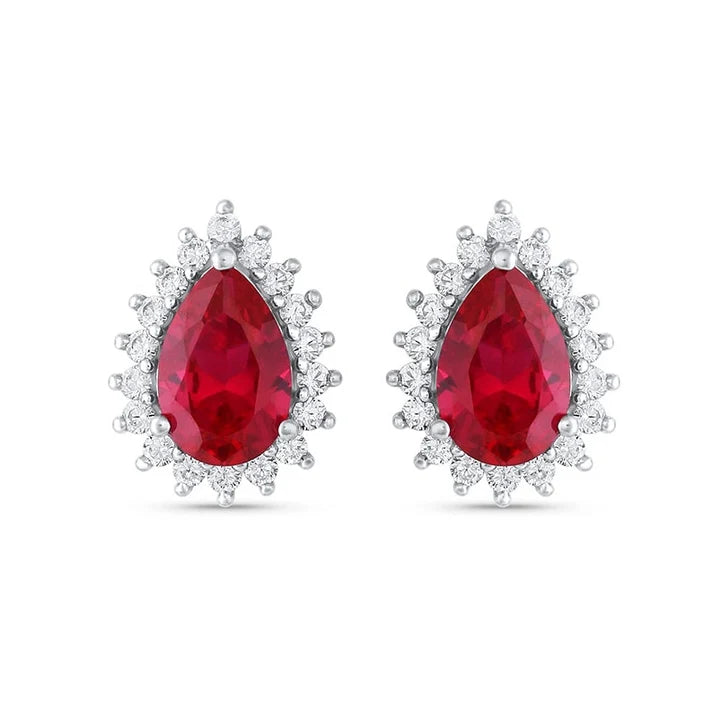 Ina Ruby Earrings Sterling Silver
