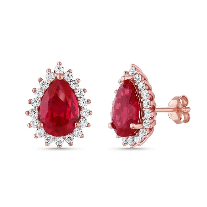 Ina Ruby Earrings Rose Gold