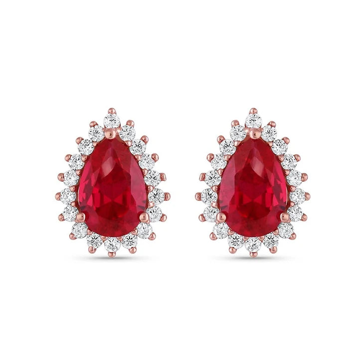 Ina Ruby Earrings Sterling Silver