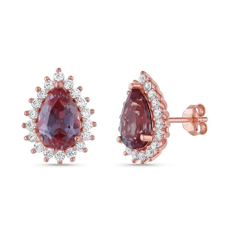 Ina Alexandrite Earrings Rose Gold