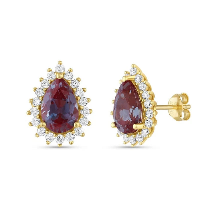 Ina Alexandrite Earrings Gold