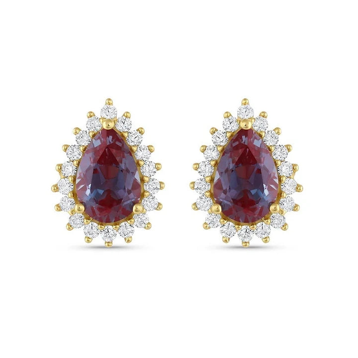 Ina Alexandrite Earrings Gold