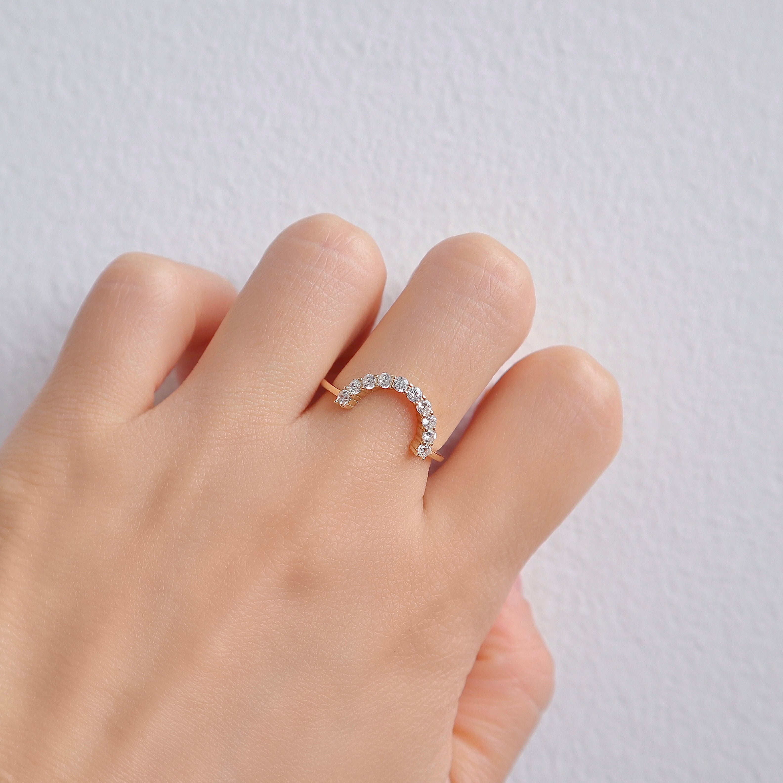 Doe Curved Gemstone Stacking Band Gold
