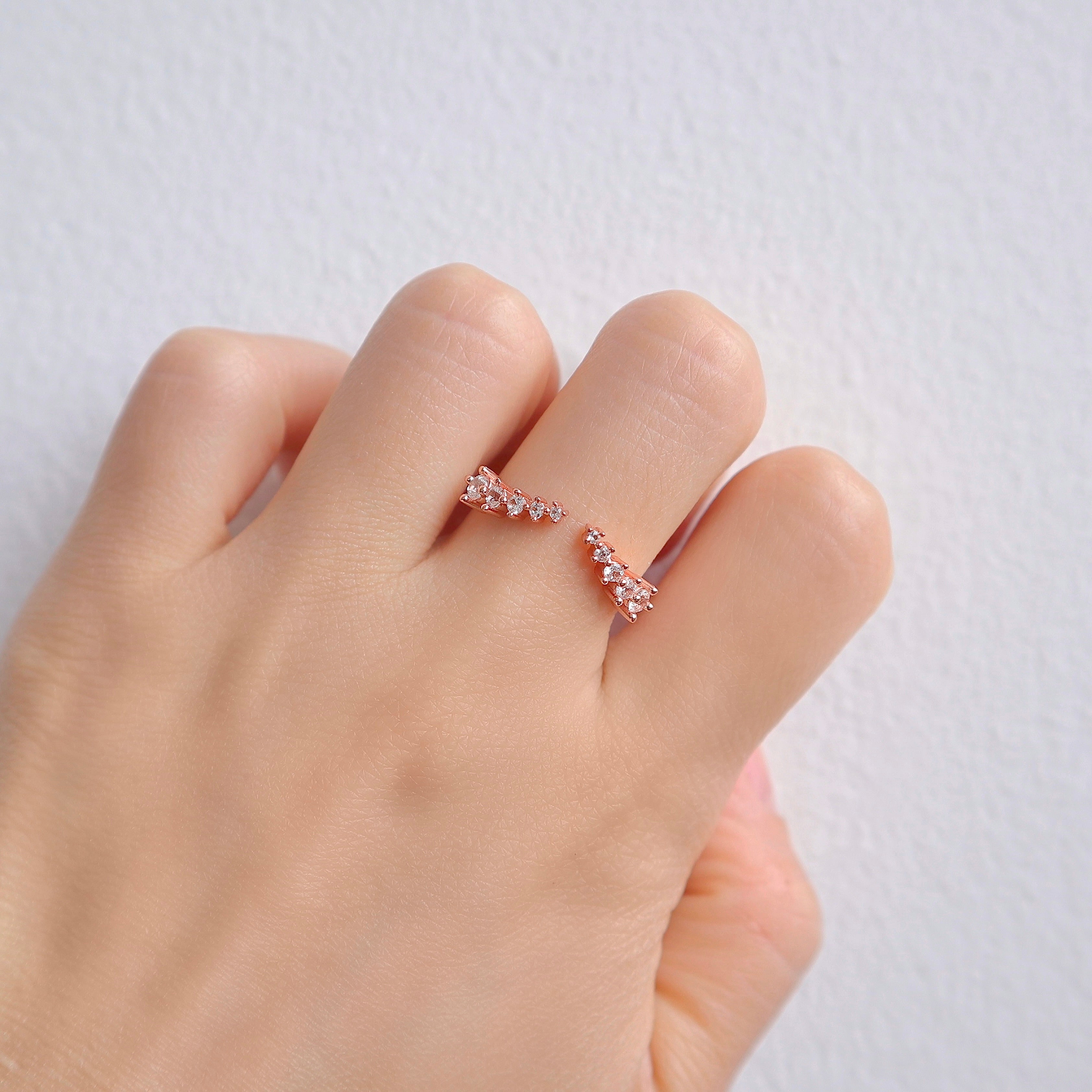 Fie Open Gemstone Stacking Band Rose Gold