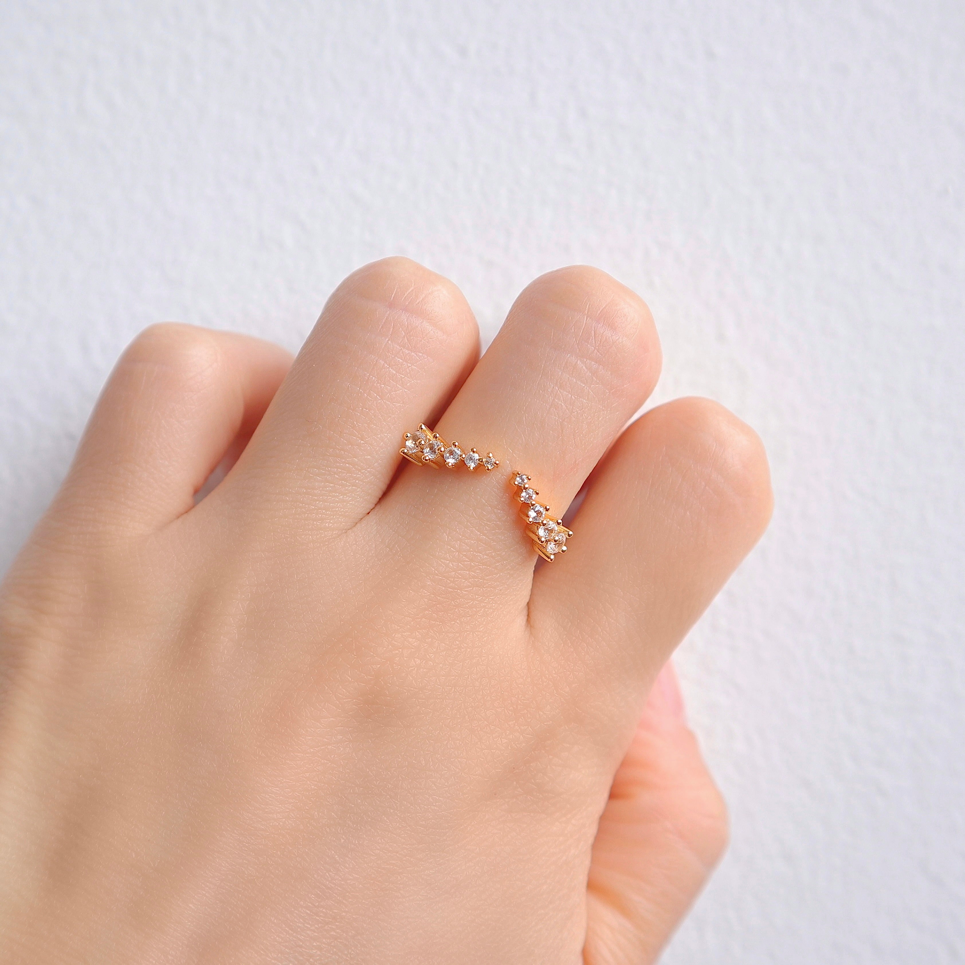 Fie Open Gemstone Stacking Band Rose Gold