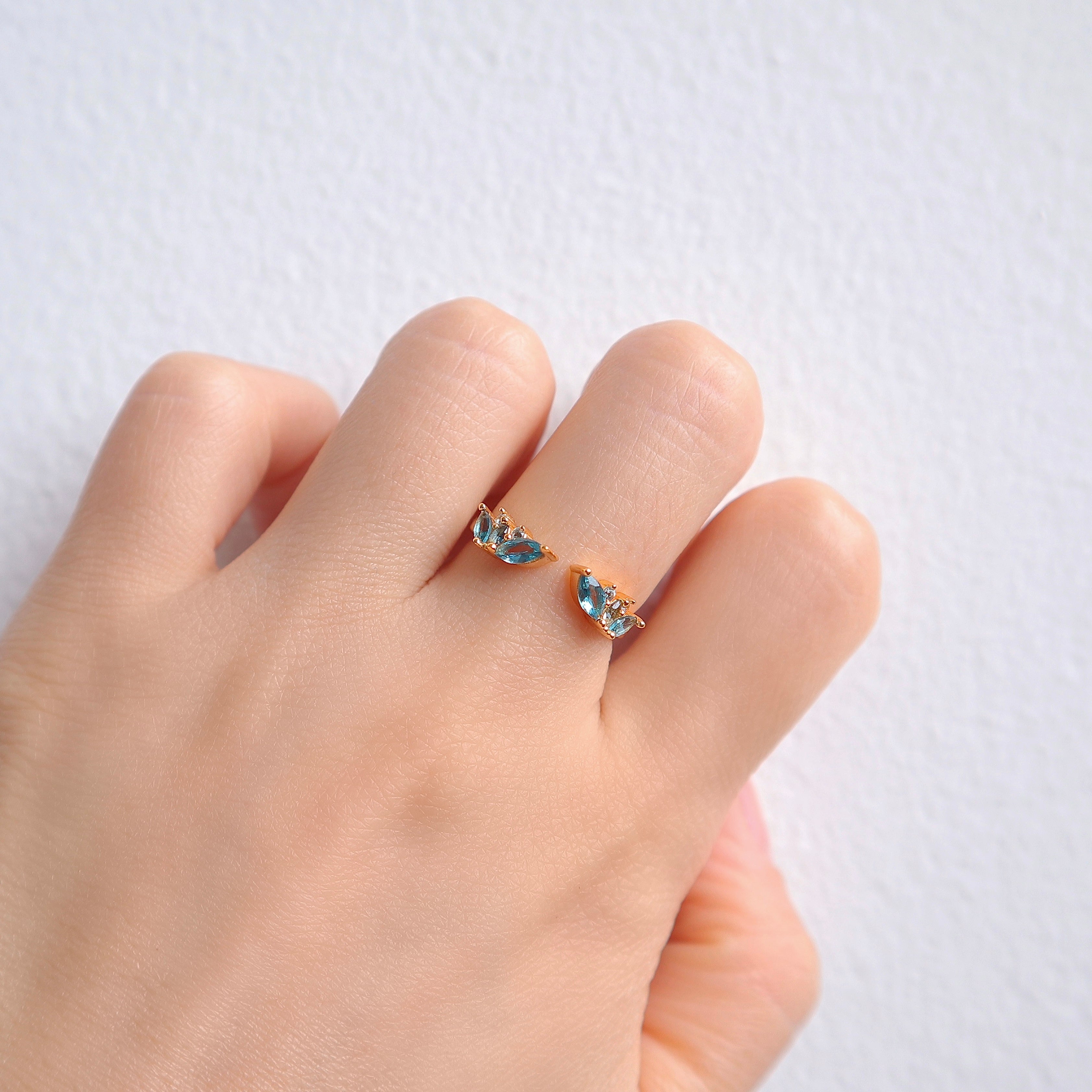 Hye Open London Blue Topaz Stacking Band Rose Gold