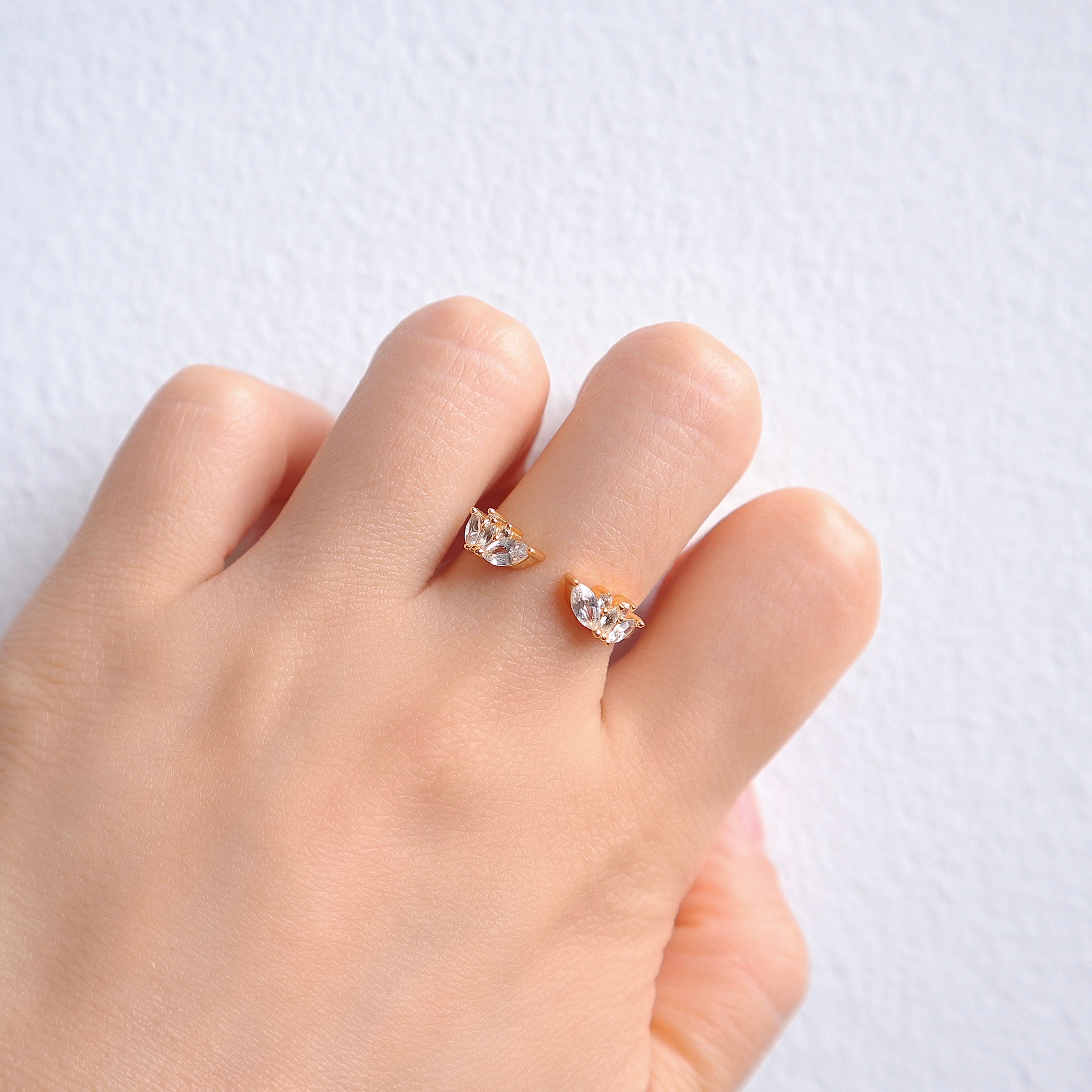 Hye Open Gemstone Stacking Band Gold