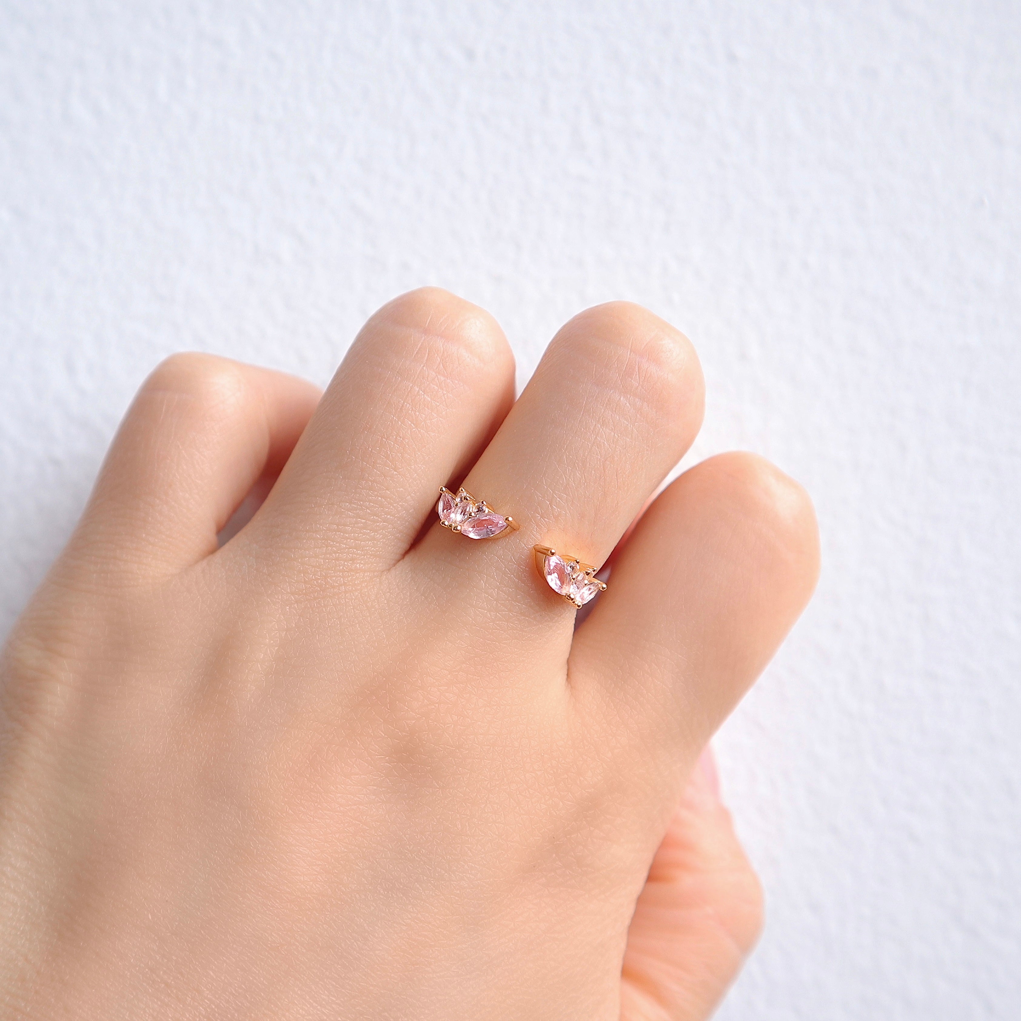 Hye Open Morganite Stacking Band Gold