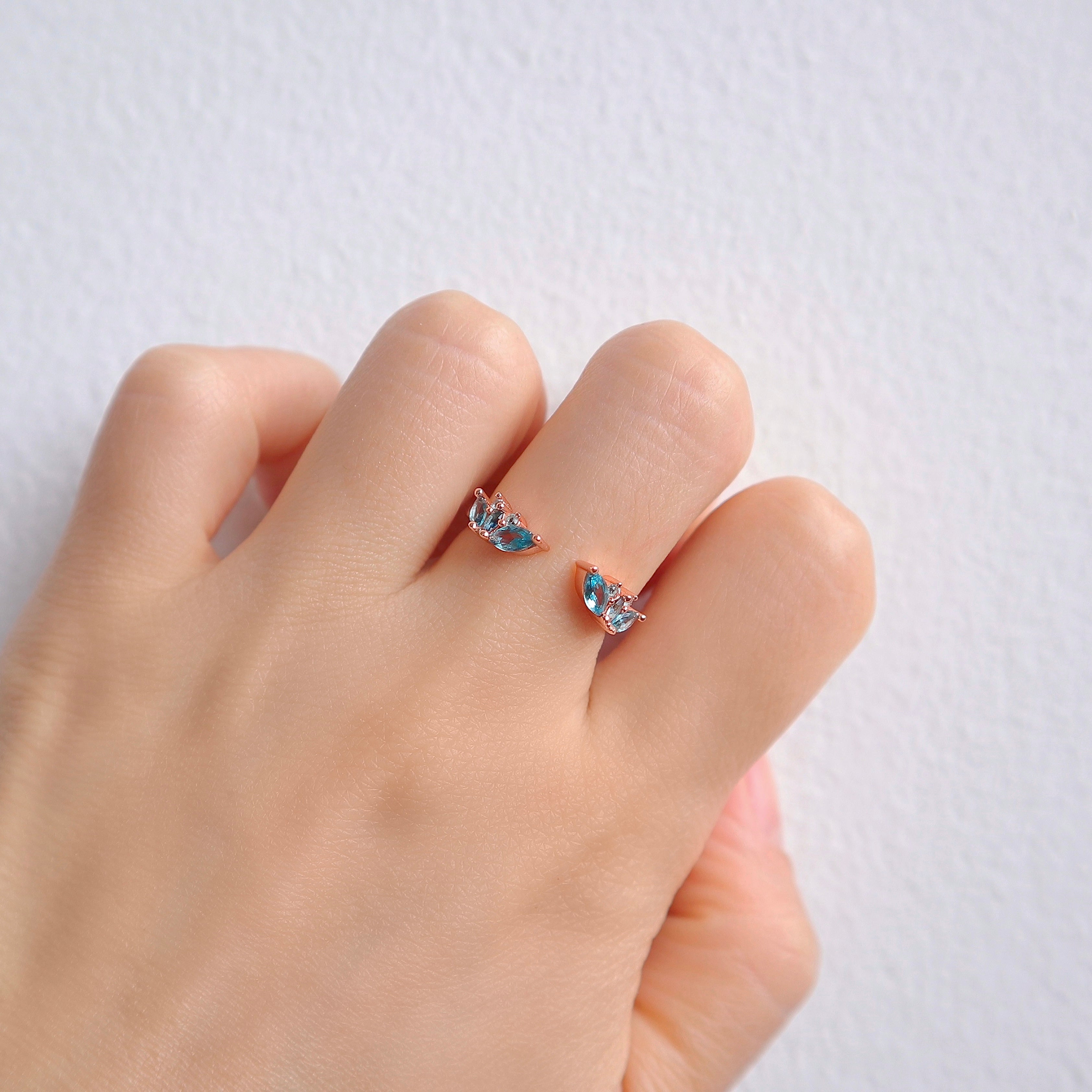 Hye Open London Blue Topaz Stacking Band Sterling Silver