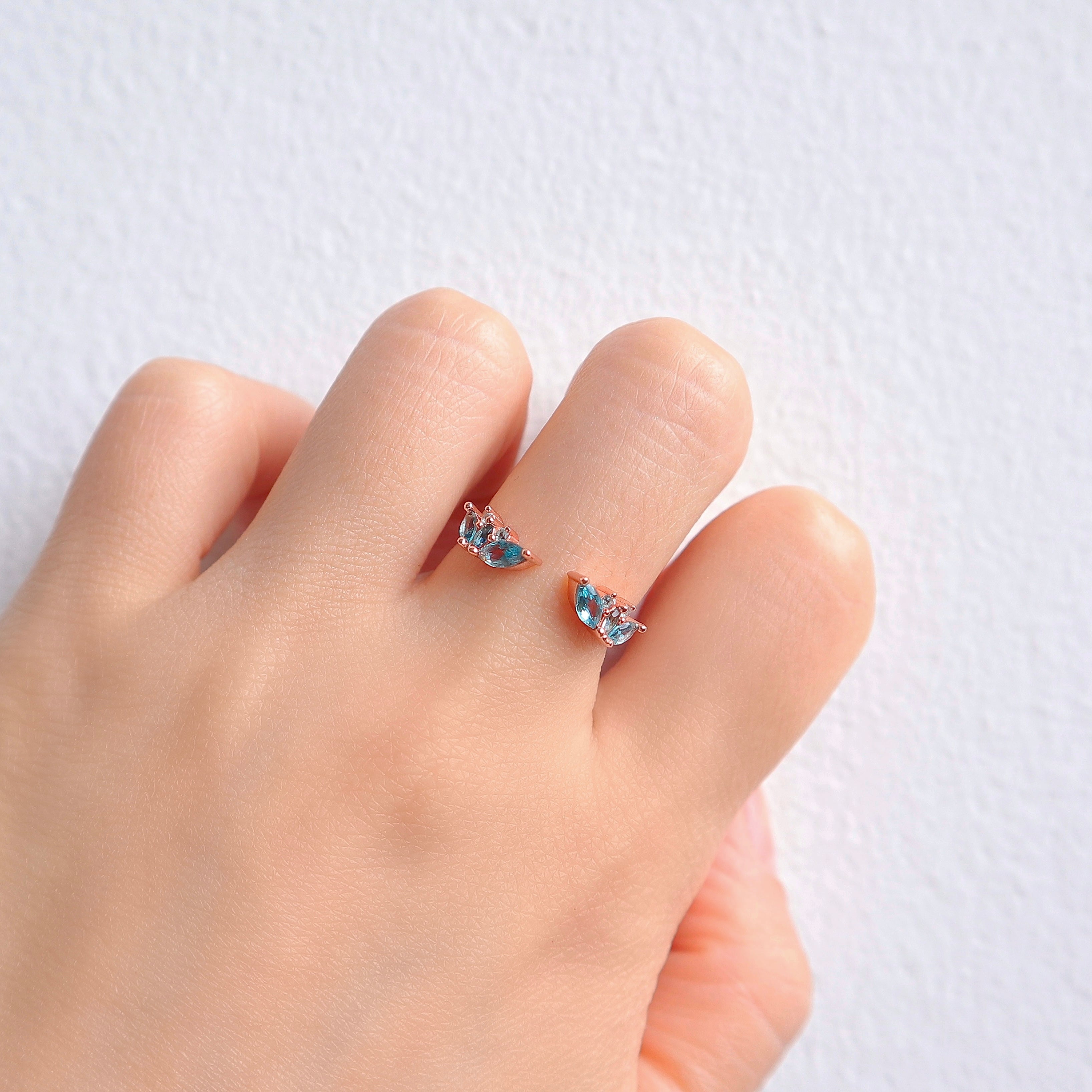 Hye Open London Blue Topaz Stacking Band Sterling Silver