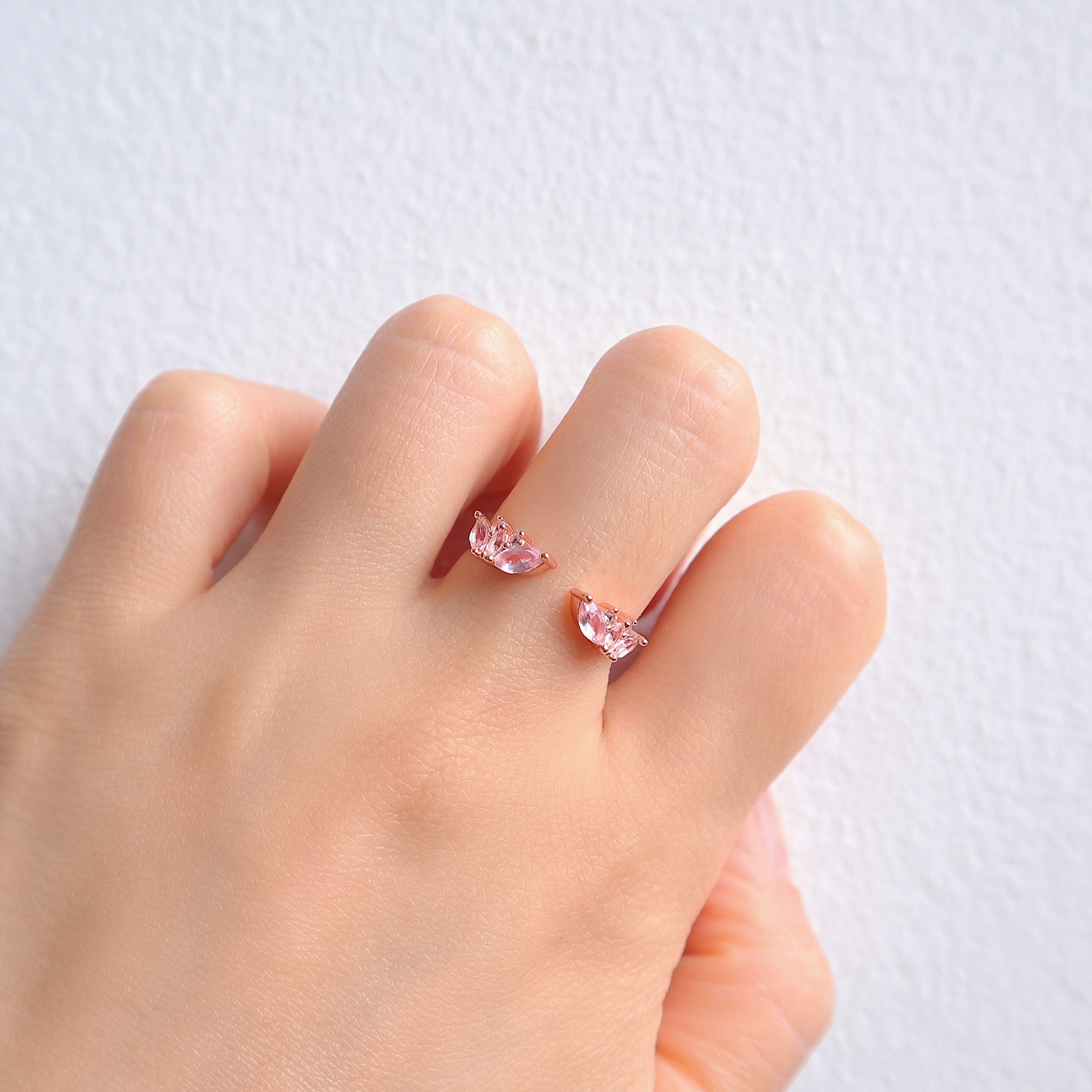 Hye Open Morganite Stacking Band Sterling Silver