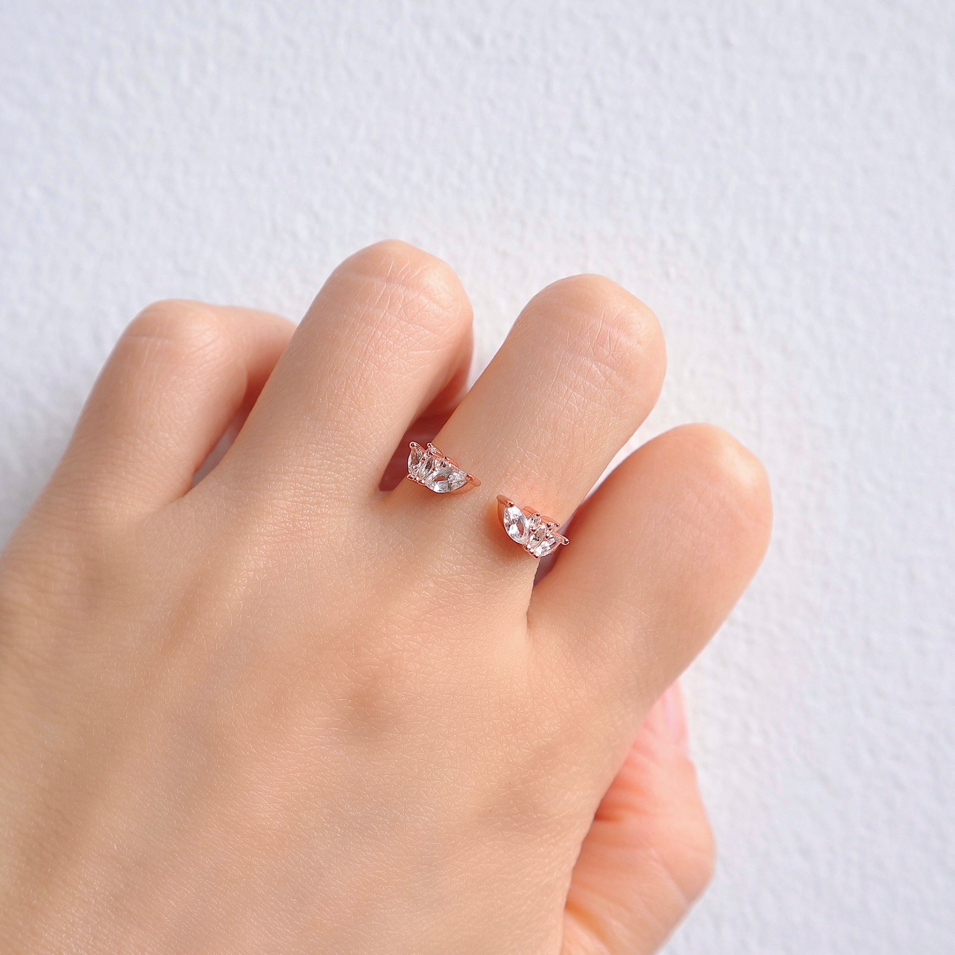 Hye Open Gemstone Stacking Band Gold