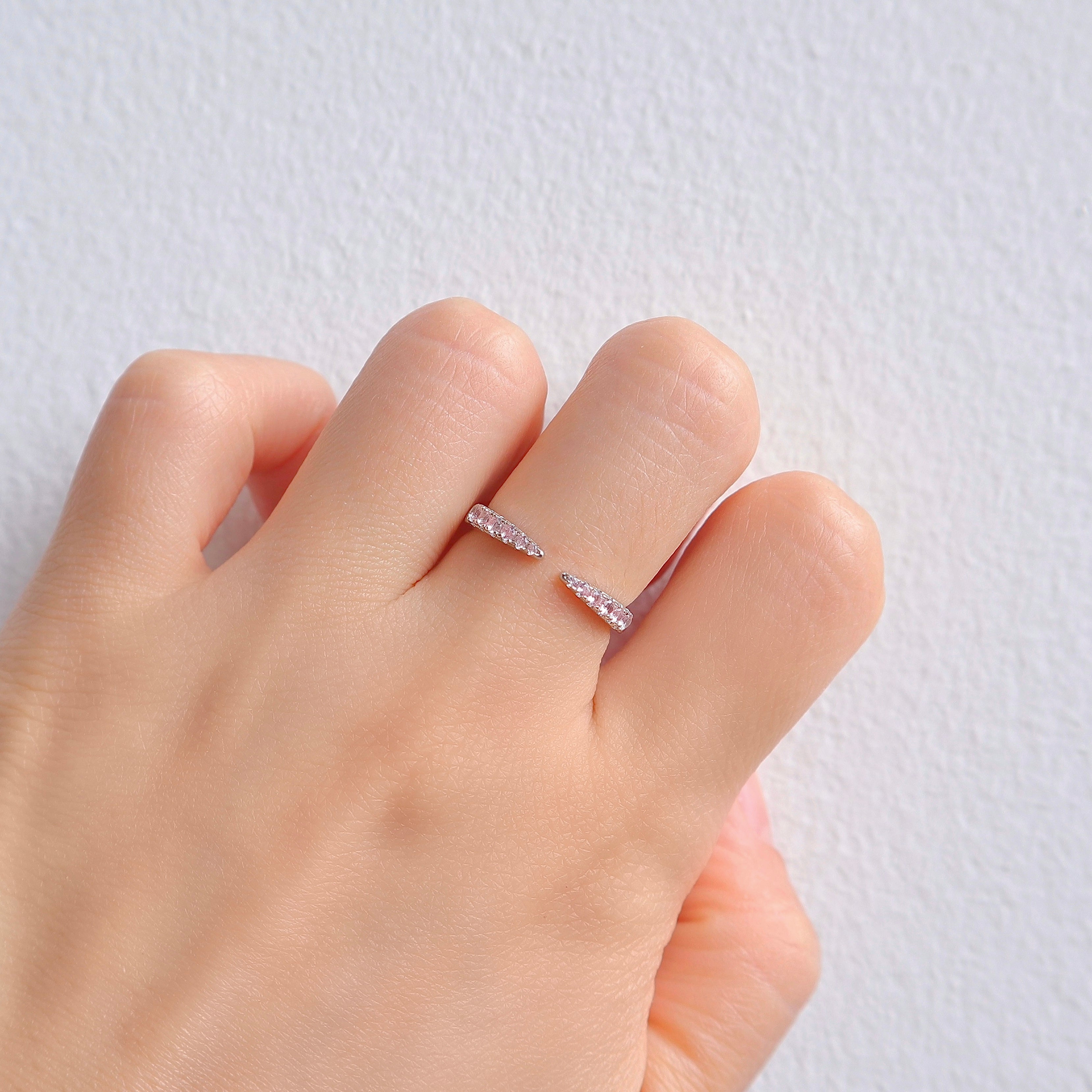 Esi Open Morganite Stacking Band Sterling Silver